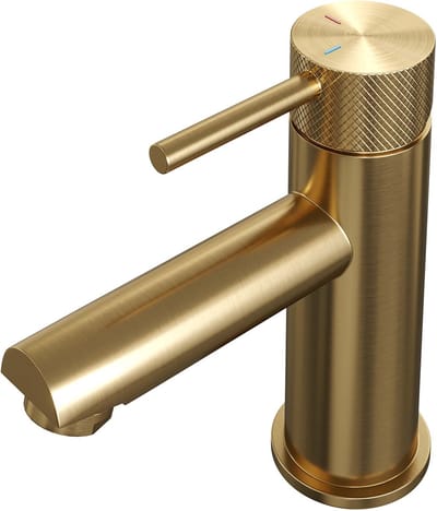Brauer Gold carving Wastafelmengkraan opbouw - laag - model a - PVD - geborsteld goud