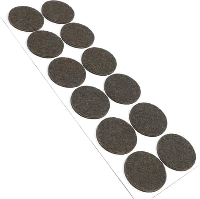 Viltglijders - Meubelglijders - Vloerbescherming - 3.5mm dik - 34mm Rond - Bruin