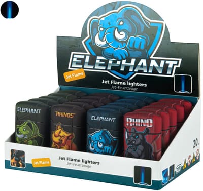 Turboaanstekers - 20 stuks - Elephant - Jet flame lighter - windaansteker - navulbaar- verstelbaar vlam