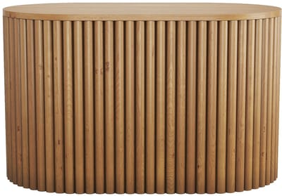 Vente-unique Zwevend wastafelmeubel in teakhout - 90 cm - TOWARI
