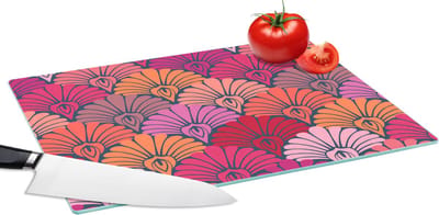 Glazen Snijplank - 39x28 - Patronen - Art Deco - Roze - Bloemen - Snijplanken Glas