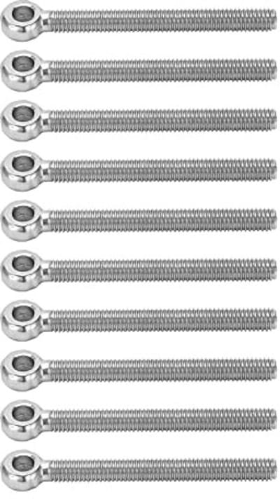 Dailygoods- Oogbouten M6x60 Roestvrij Staal - Schroefogen - Oogschroeven - 10 Stuks - Zware Last - Duurzaam Materiaal