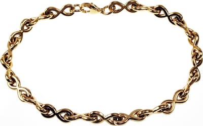 22cm x 6mm Infinity Armband Dames - Stalen Goudkleur - Oneindigheids Symbool - Schakelarmband