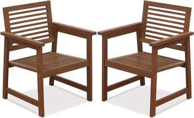 JGS® - Premium Tioman Buitenstoel Set, Houten Tuinstoelen, 56,39 x 57,4 x 81,53 cm-