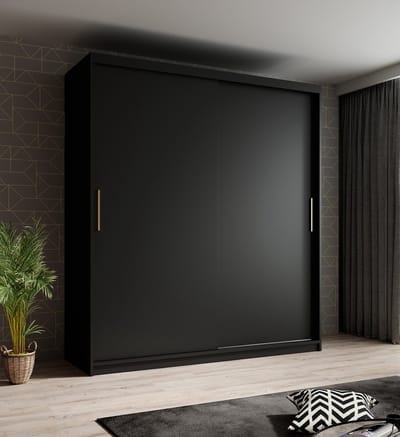 Meubella - Kledingkast Mandalin - Zwart - 180 cm