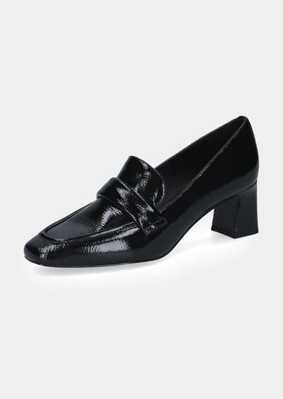 Leren pumps met elegante blokhak - lakzwart - Gr. 37 van Goldner Fashion
