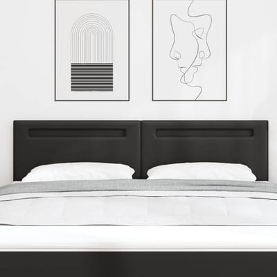 vidaXL - LED - Hoofdbord - Zwart - 180 - cm - Kunstleer