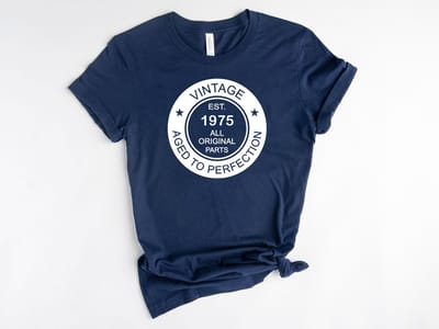 Lykke Aged to Perfection T-shirt | Vintage original 1975 quality| Unisex T-shirt |Vintage 1975| 50 Jaar | Heren – Dames |L