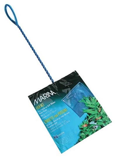 Marina Fijn zacht gaas visnet met kunststof gecoat handvat, 15 cm/ 6-inch, blauw