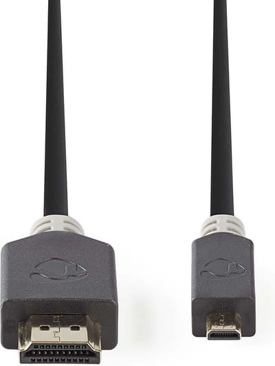 Nedis High Speed ​​HDMI-Kabel met Ethernet - HDMI Connector - HDMI Connector - 4K@30Hz - 10.2 Gbps - 2.00 m - Rond - PVC - Antraciet - Polybag