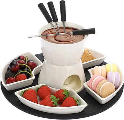RVV® Fondueset - Fondue - Fondueset elektrisch - Wit - 31cm x 30cm x 13cm