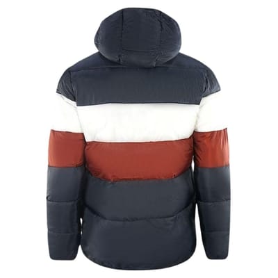 Lyle & Scott Heren Kleur Blok Puffer Jack (Marineblauw/Wit/Rood)