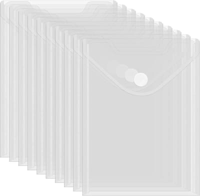 10 stuks documentenvakken, A5, verticale omslagmappen om op te bergen, documentenmap, zichtvakken met klittenbandsluiting, verzamelmappen, waterdicht, voor het organiseren van documenten (25 x 18 cm)