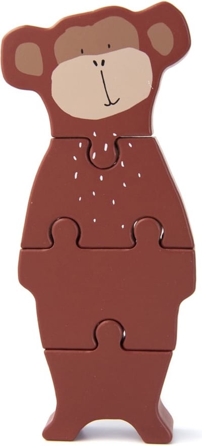 Houten Puzzel Aapje - 4 Stuks - Vanaf 12 Maanden
