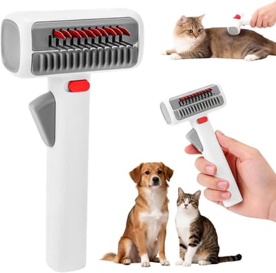 Verzorgingskam voor honden en katten, zelfontwarrend en ondervachtkam, ideaal voor klitten en vachtverzorging van lang en kort haar