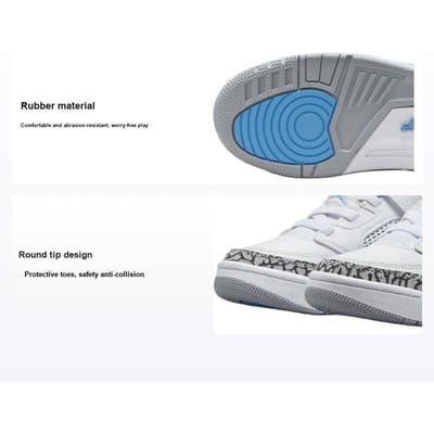 Air Jordan Spizike Low PS UNC Kindersneakers Wit University-Blauw Wolf-Grijs FQ3951-141 33.5 white