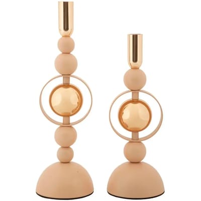 Kandelaar Saturn Pink Set 2 Pcs Ø 10×27 cm