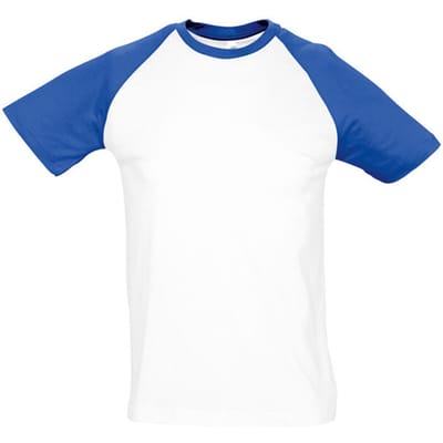 SOLS Heren Funky Contrast T-Shirt met korte mouwen (Wit/royaal blauw)