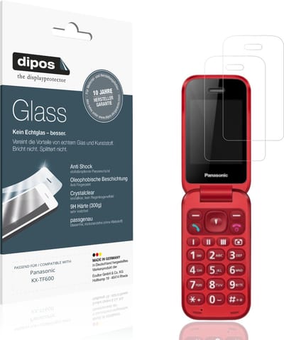 dipos – 2x Pantserfolie geschikt voor Panasonic KX-TF600 | 9H Screenprotector
