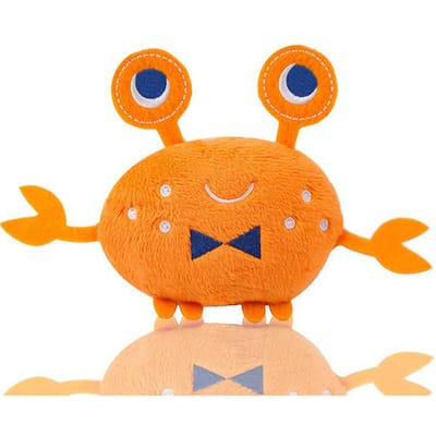 Jouets couineurs pour chien en peluche forme de crabe résistants aux morsures interactifs jouets de dentition pour chiot pour animal de compagnie chien orange orange