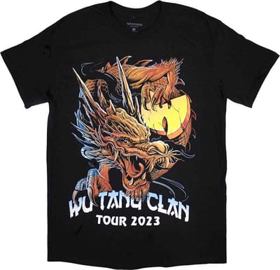 WuTang Clan - Tour '23 Dragon Back Print Heren T-shirt - S - Zwart