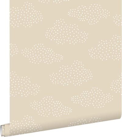 ESTAhome behang wolkjes beige - 53 cm x 10.05 m - 139515