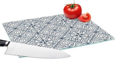 Glazen Snijplank - 28x20 - Patronen - Ruit - Zwart - Wit - Snijplanken Glas