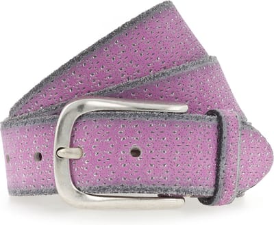 b.belt Riem Tessa Gold Ledergürtel W100 Pink / Silver Metallic Roze