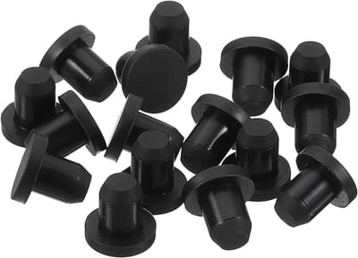 16 Stuks Zwarte Rubber Stoppen, 6.3mm, Ideaal voor 6mm Gaten, Perfect voor Meubels en Doe-Het-Zelf Projecten