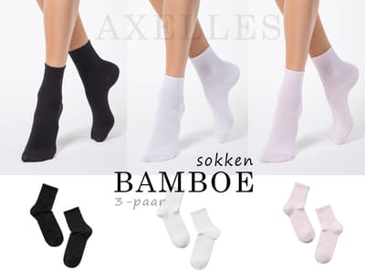 Bamboo sokken pastel kleuren, 3-paar geschenkset, maat 36/37 (23).