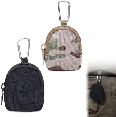 Dailygoods- Traktatiezak Draagbaar - Hondensnoepzak - Karabijnhaak - Ritssluiting - Mini-tas - Afmetingen 8,5 x 6,5 x 2,5 cm