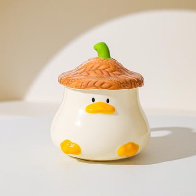 Creatieve Leuke Eend Keramische Mok Souvenir Hooguitziende Leuke Huisdier Persoonlijkheid Cartoon Koffiekop Hoge Kop 401-500ml