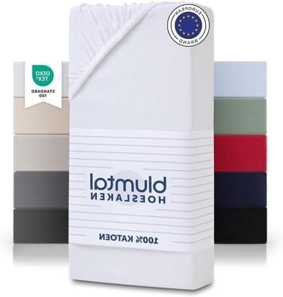 Katoenen Hoeslaken - Jersey Laken - Comfortabel Slapen - Ademend Materiaal - 135 x 190 cm - Wit