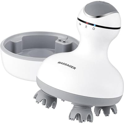 Draadloze Hoofdhuid Massage Draagbare Handheld Hoofd Massager Waterdicht Lichaamsmassage 3D Bevordert Haargroei Diepe Weefsel Kneden wit