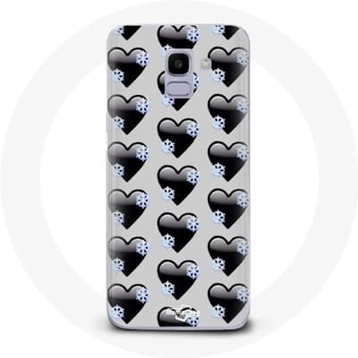 Hoesje voor Samsung Galaxy J6 2018 Zwarte harten achtergrond