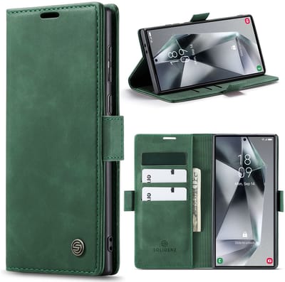 Solidenz Hoesje - Geschikt voor Samsung Galaxy S25 Ultra - Urban Book - Groen