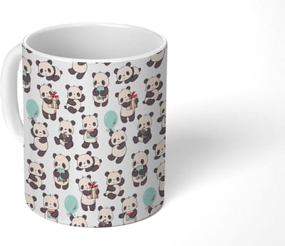 Mok - Koffiemok - Cadeau - Panda - Patroon - Mokken - 350 ML - Beker - Koffiemokken - Theemok