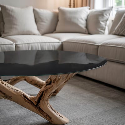 Coloray Tafelblad - Glas Voor Tafelblad - 50 cm - Zwart - Rond Glazen Tafelblad - Tafelblad Vierkant - Salontafel Blad - Gehard Glas Tafelblad - Glazen Blad woonkamerdecoratie
