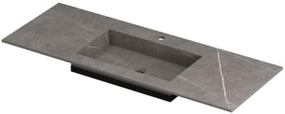 INK Post Wastafel Keramische Slab Envelop Bak Midden met 1 Kraangat - 1200x450x10 mm - Armani Grey Mat