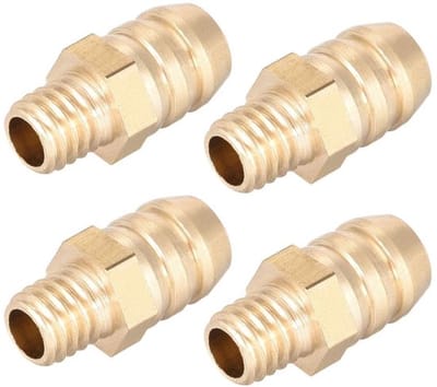 Allecto - Koppeling Geribbeld Messing - Metrische Connector - 4 Stuks