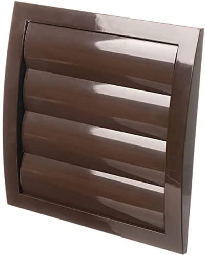 Bruin Ventilatierooster 190x190mm met Lamellen en Insectenbescherming - Kunststof Afsluitrooster