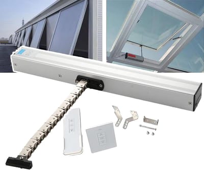 Elektrische raamopener - Ketting actuator - Automatisch ramen openen - Afstandsbediening bediening - 300mm slag - Zilver