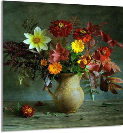 TMK ArtDeko - Glazen Beschermpaneel - 60x65cm - Keuken - Bloemen