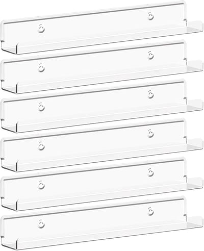 Famanu - acryl wandplanken set van 6, transparant, 12” formaat voor vinylplaten of foto’s