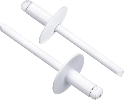 Aluminium Blindklinknagels - Popnagels Grote Flens - Metalen Verbinden - Roestvrij Corrosiebestendig - 50 stuks 3/16"x3/8" - Wit