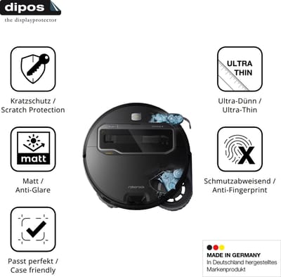 dipos – 2x Matte Beschermfolie geschikt voor Roborock Saros Z70 | Krasbestendige & antireflecterende Screenprotector Ultra-Thin