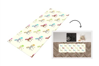 Keukenloper - Loper keuken - Meiden - Paarden - Patronen - 150x50 cm - Keukenloper vinyl