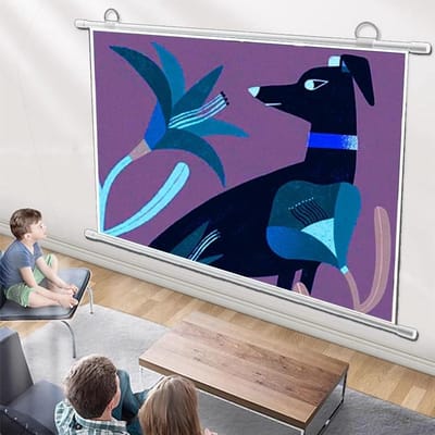 Projectiescherm Handmatig - Oprolbaar Filmscherm - Thuisbioscoop Presentatie - Mat Wit HD Materiaal - 30 inch 4:3 - Wit