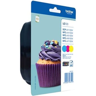 Brother LC123RBWBP / LC 123RBWBP 3-Pack Inkt - Inktpatroon Cyaan