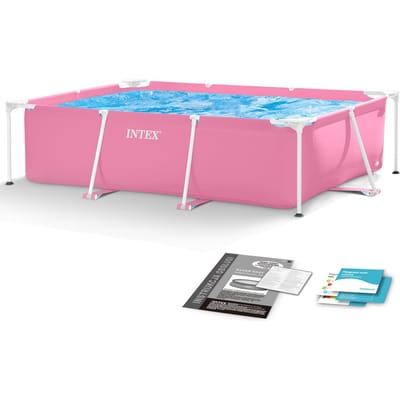Intex Rechthoekig Opzetzwembad - 220 x 150 x 60 cm kleur roze
